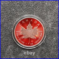 2024 1OZ Silver Canada Maple Leaf Space Red Etui Certificate NEW ONLY 250pc #1