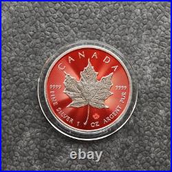 2024 1OZ Silver Canada Maple Leaf Space Red Etui Certificate NEW ONLY 250pc #1