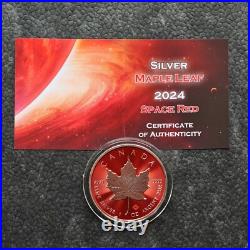 2024 1OZ Silver Canada Maple Leaf Space Red Etui Certificate NEW ONLY 250pc #1
