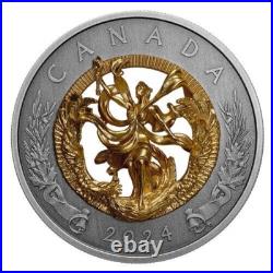 2024 $50 Allegory of Freedom 3D Pure 143.0 gr. 9999 Silver Coin Canada