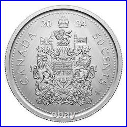 2024 CANADA 50c COAT OF ARMS W Winnipeg Mint Mark#3 1oz. 9999 Pure Silver Coin