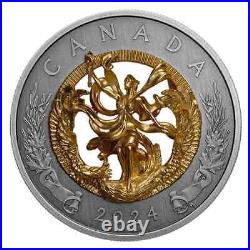 2024 CANADA ALLEGORY of FREEDOM $50 5oz. 9999 Pure Silver 3D on both sides Coin