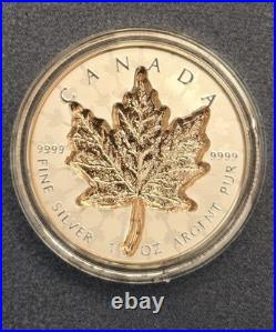 2024 Canada 1 oz Silver Maple Leaf Super Incuse Gold Plated Coin RCM COA