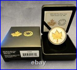 2024 Canada 1 oz Silver Maple Leaf Super Incuse Gold Plated Coin RCM COA