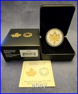2024 Canada 1 oz Silver Maple Leaf Super Incuse Gold Plated Coin RCM COA