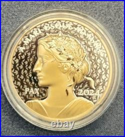 2024 Canada 1oz Pure Silver Peace Dollar Yellow Gold Plated UHR Coin RCM 244114 2024 Canada 1oz Pure Silver Peace Dollar Yellow Gold Plated UHR Coin RCM 244114