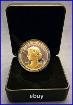 2024 Canada 1oz Pure Silver Peace Dollar Yellow Gold Plated UHR Coin RCM 244114