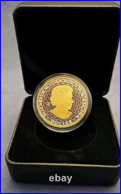 2024 Canada 1oz Pure Silver Peace Dollar Yellow Gold Plated UHR Coin RCM 244114