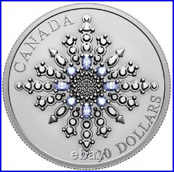 2024 Canada $20 Sapphire Jubilee Snowflake Brooch 1 oz Pure Silver Coin