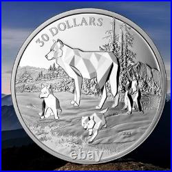 2024 Canada $30 Multifaceted Animal Family Timber Wolves 2 oz. Silver Coin