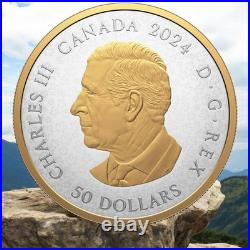 2024 Canada- $50 5 Oz Fine Silver Coin- Heraldic Landscape Birds of Canada