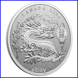 2024 Canada $8 Eight Dollars Silver Coin, Lunar Year of the Dragon, 2024