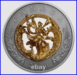2024 Canada Allegory Of Freedom $50 99.99% Pure Silver Coin With Box And Coa