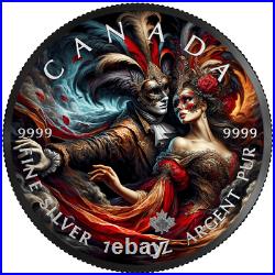 2024 Canada Carnival 1 oz Silver Ruthenium Coated Colorized Coin Mintage of 500