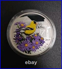 2024 Canada RCM American Goldfinch $20 1oz. 9999 Pure Silver Colourful Birds