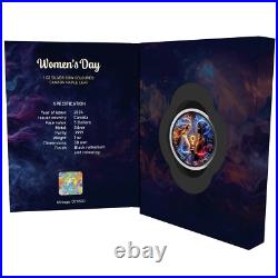 2024 Canada Women's Day 1 oz Silver Ruthenium Coated Colorized Coin Mintage 500