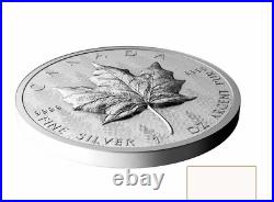 2024 Maple Leaf Canada Ultra-High Relief UHR SML $20 1 OZ Pure Silver Proof Coin