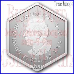 2024 Snowflake $20 Hexagon Proof Pure Silver Coin #2 with Crystal Canada