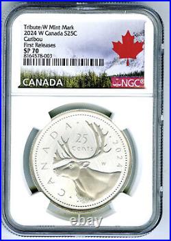 2024 W S25c Canada 1 Oz Silver Ngc Sp70 Caribou King Charles III First Releases