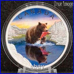 2024 Wildlife Reflections #1 Grizzly Bear $20 Pure Silver Proof Coin Canada