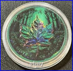 2025 1 Oz. 9999 Silver Canada Maple Leaf Color Mystic Forest Coin in Box/COA