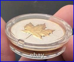 2025 1 Oz. 9999 Silver Gold Gilt Maple Leaf Ultra-High Relief Beautiful