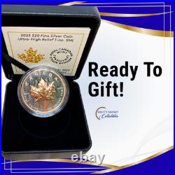 2025 1oz Silver Maple Leaf Ultra-High Relief Coin Royal Canadian Mint