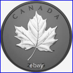 2025 $20 Elegant Maple Leaf Coin One Ounce Fine Silver with Black Rhodium