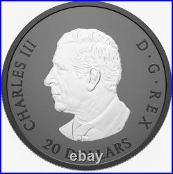 2025 $20 Elegant Maple Leaf Coin One Ounce Fine Silver with Black Rhodium