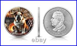 2025 BULLDOG LOUNGE KING 1 oz Silver Coin $5 Canada with UV Color