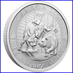 2025 Bull and Bear Pure 2oz. 9999 Silver Coin Canada. Ready to ship