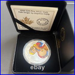 2025 CANADA FOLK SINGER BY DAPHNE ODJIG $20 1oz. 99.99% PURE SILVER COIN