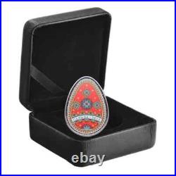 2025 CANADA UKRAINIAN PYSANKA 1oz. 9999 Pure Silver Easter Egg Shaped $20 Coin
