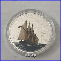2025 Canada $15 Tall Ships Three Masted Schooner Pure Silver Coin