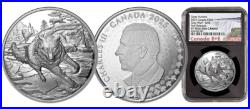2025 Canada 1 oz Proof Silver Great Hunters Wolf in High Relief NGC PF70 FR