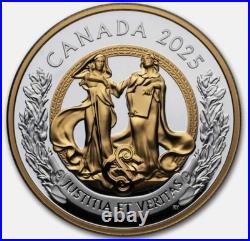 2025 Canada $20 ALLEGORIES OF JUSTICE & TRUTH Gilt NGC PF70 FR BOX/COA