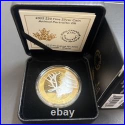 2025 Canada $20 Animal Portraits Elk Fine Silver Coin