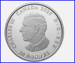2025 Canada $20 Fine Silver Coin. 9999 Functional Pure Silver Sundial 1 OZ