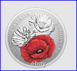 2025 Canada $20 Remembrance Day -1 oz Fine Silver Coin. 9999