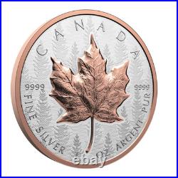 2025 Canada $20 Ultra High Relief 1 oz Silver Maple Leaf With Rose Gold Plating