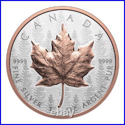 2025 Canada $20 Ultra High Relief 1 oz Silver Maple Leaf With Rose Gold Plating