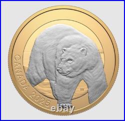 2025 Canada Animal Portraits Polar Bear $20 99.99% Pure Silver Coin