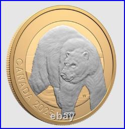2025 Canada Animal Portraits Polar Bear $20 99.99% Pure Silver Coin
