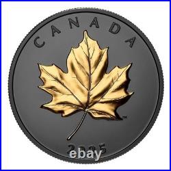 2025 Canada Elegant Maple Pure Silver Coin with Black Rhodium and Gold Plating