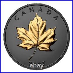 2025 Canada Gilded Elegant Maple 1 oz. Rhodium-Gold Plated Pure Silver $20 Coin