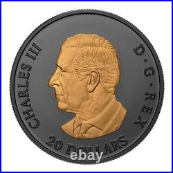 2025 Canada Gilded Elegant Maple 1 oz. Rhodium-Gold Plated Pure Silver $20 Coin