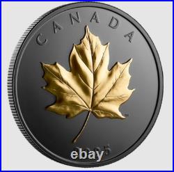 2025 Canada Gilded Elegant Maple Leaf Gold Plating $20 99.99% Pure Silver Coin