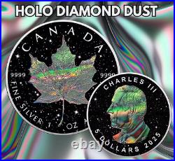 2025 Canada Maple Leaf Holo Diamond Dust Edition 1 oz Silver Coin Capsule/COA