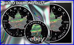 2025 Canada Maple Leaf Holo Diamond Dust Edition 1 oz Silver Coin Capsule/COA