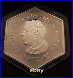 2025 Canada SNOWFLAKE 1oz Pure Silver Proof $20 Coin with Crystal Insert
